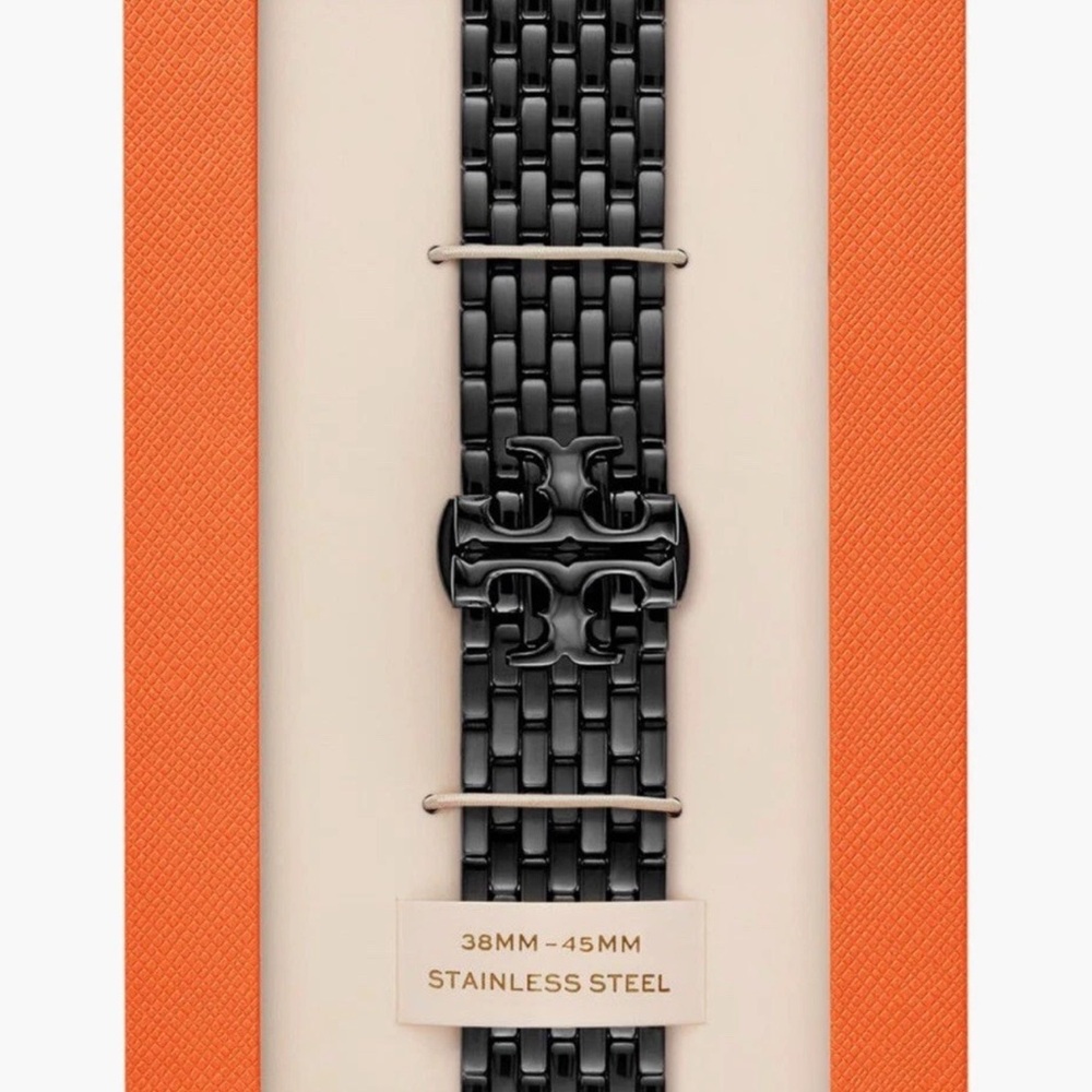 Tory Burch Eleanor Black Stainless Steel Apple Watch Band